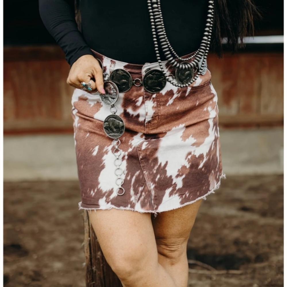 NWT, L&B cowhide print skirt, sz 16
